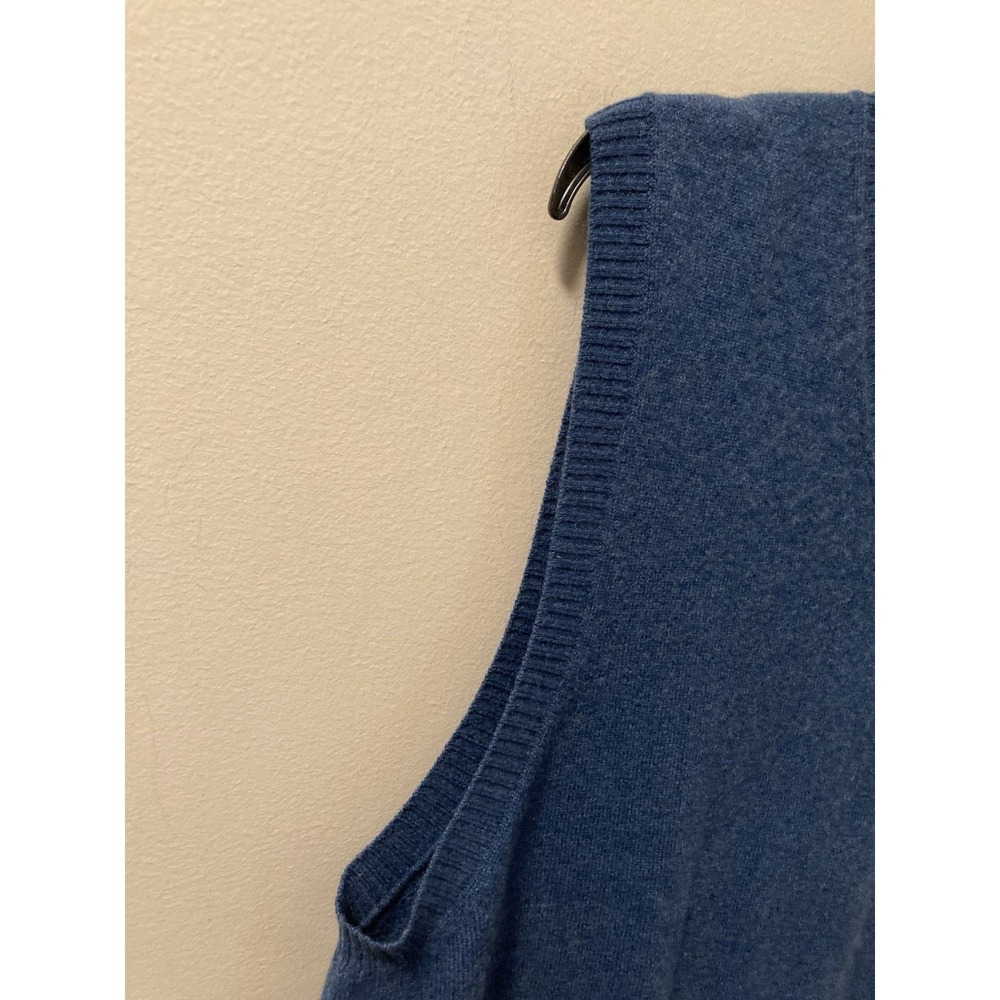 KINROSS 100% Cashmere Sweater Vest Men's Sz Large Blue‎ V-Neck Grandpa - Picture 5 of 7